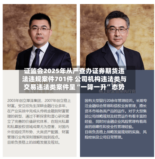 证监会2025年从严查办证券期货违法违规案件701件 公司机构违法类与交易违法类案件呈“一降一升”态势-第3张图片