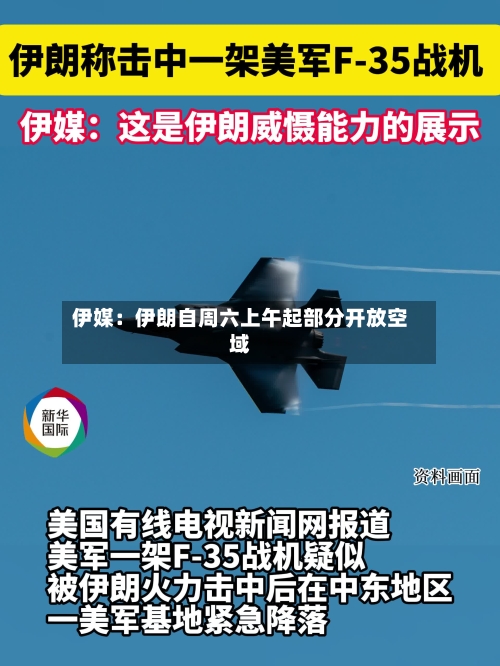 伊媒：伊朗自周六上午起部分开放空域