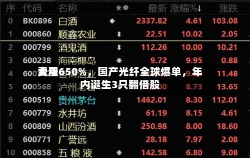 费用大涨650%，国产光纤全球爆单	，年内诞生3只翻倍股-第2张图片
