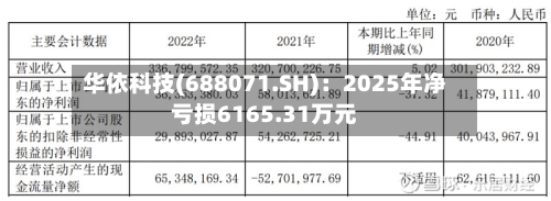 华依科技(688071.SH)：2025年净亏损6165.31万元