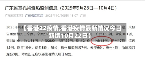 【香港22疫情,香港疫情最新情况今日新增10月22日】