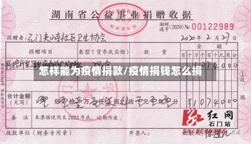 怎样能为疫情捐款/疫情捐钱怎么捐