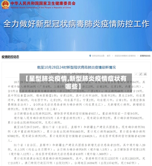【星型肺炎疫情,新型肺炎疫情症状有哪些】-第2张图片