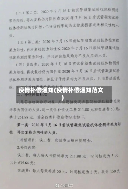 疫情补偿通知(疫情补偿通知范文)