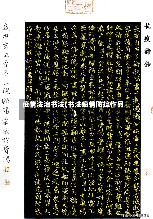 疫情法治书法(书法疫情防控作品)